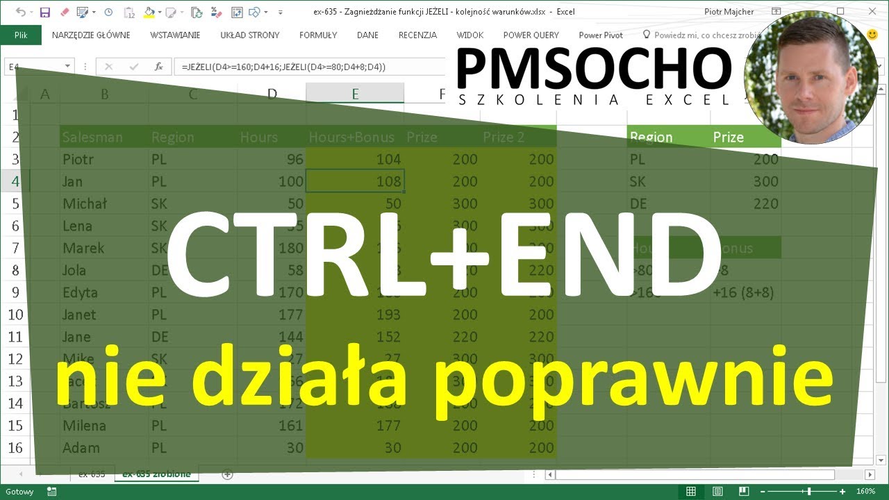excel-764 - Resetowanie używanego zakresu w arkuszu (resetowanie ostatniej komórki)