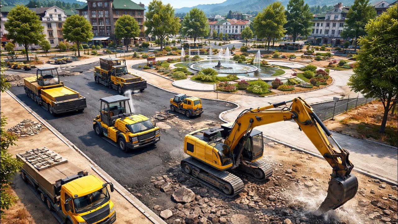Heavy Machines at Work! Public Square – Part 4 | Construction Simulator