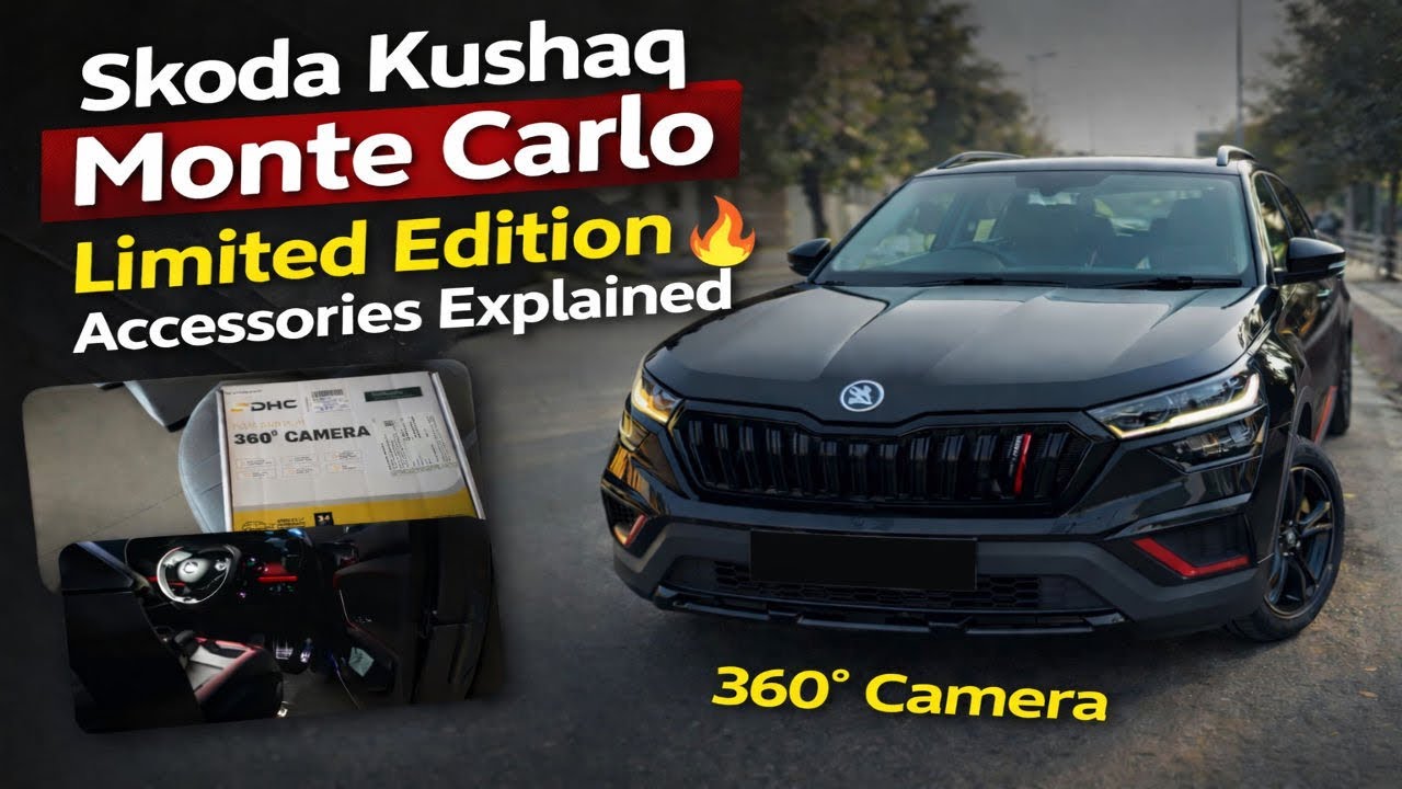 “Skoda Kushaq Monte Carlo Limited Edition Accessories Explained 🔥 | 360° Camera | Full Details”