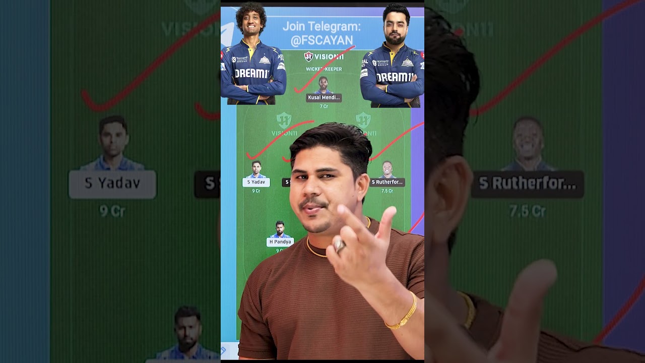 MI vs GT DREAM TEAM, Best Team of Today IPL Match,  { Eliminator }, DREAM TEAM of Today | #shorts 🔥🏆