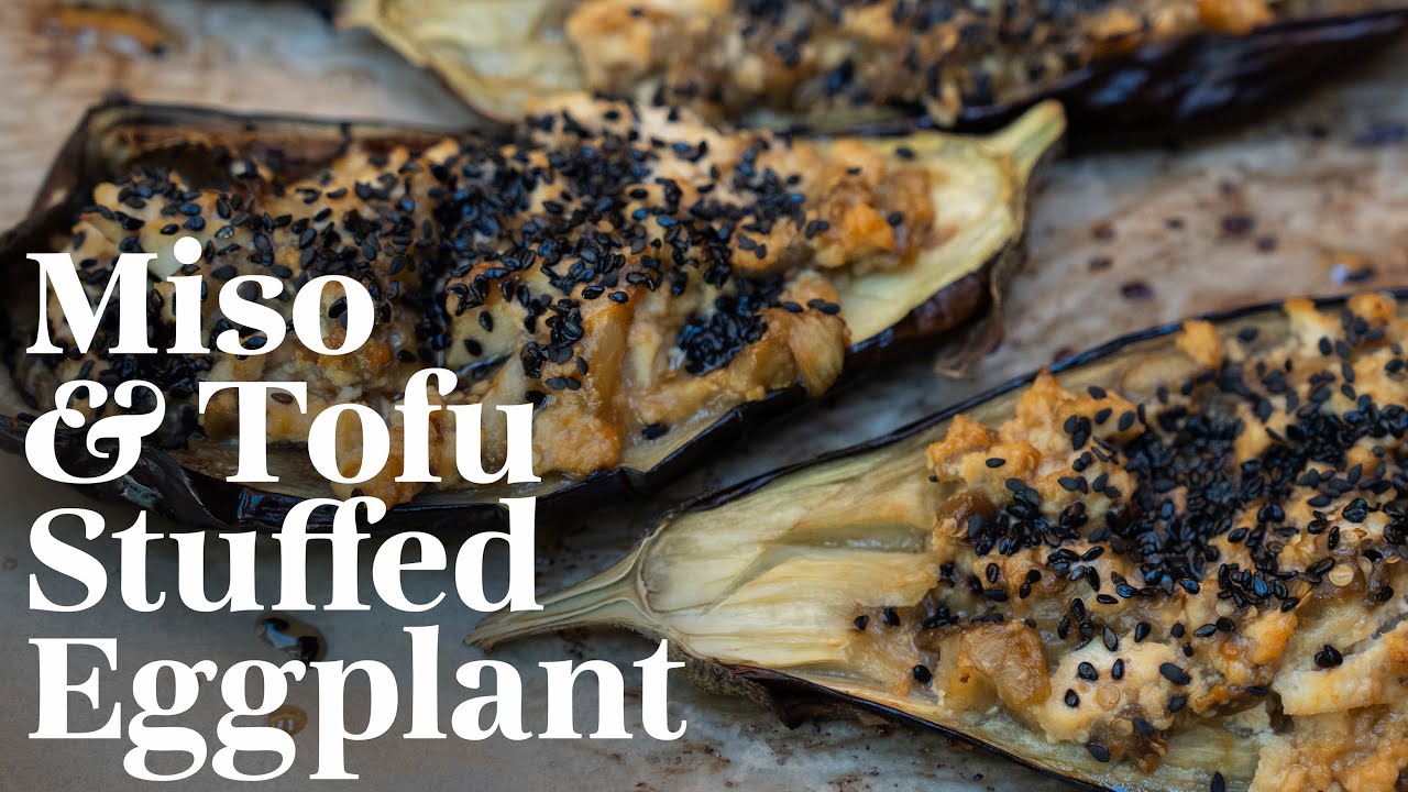 Japenese Miso Tofu Stuffed Eggplant! | Miyoko's favorite comfort meal!