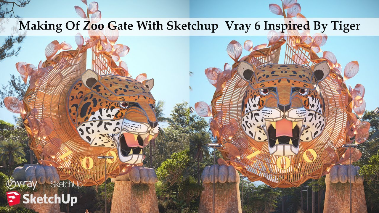 Making Of  Zoo Gate With Sketchup  Vray