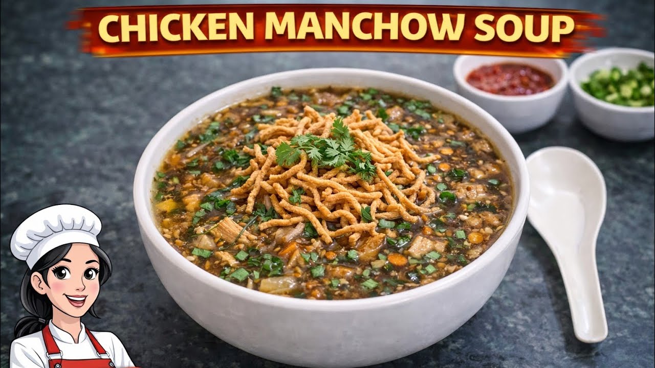 Chicken Manchow Soup Recipe | Restaurant Style at Home