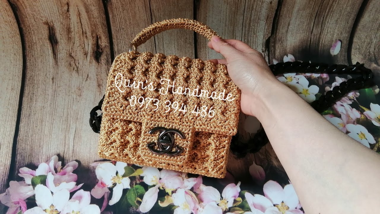 Hướng dẫn móc túi C mũi sò lệch p.1/3| How to crochet a Chanel Bag from shell st| Quin's Handmade