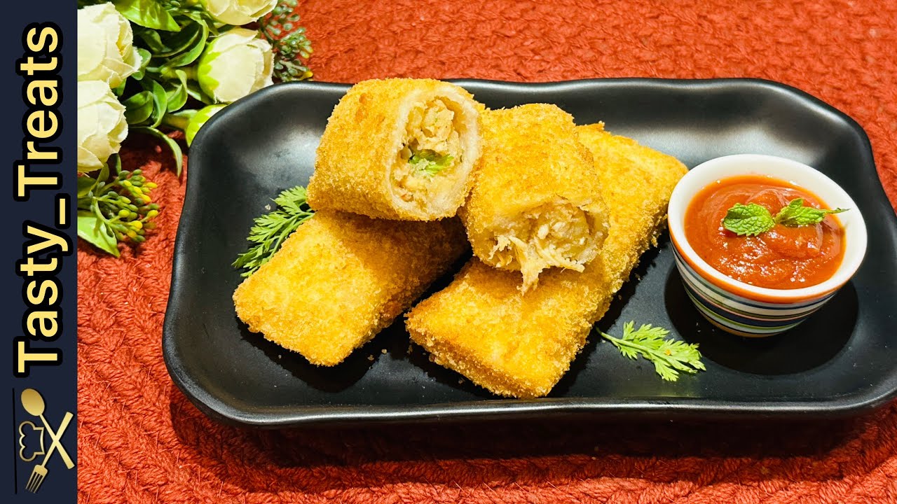 Authentic Chicken & Potatoes Croquettes filling Bread Roll Recipe by Tasty_Treats