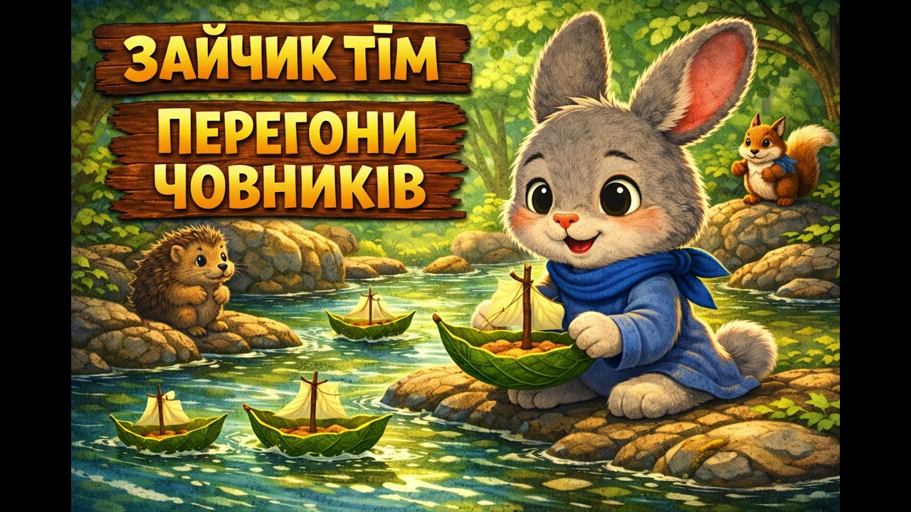 Зайчик Тім і перегони човників | Казка перед сном для дітей🌙