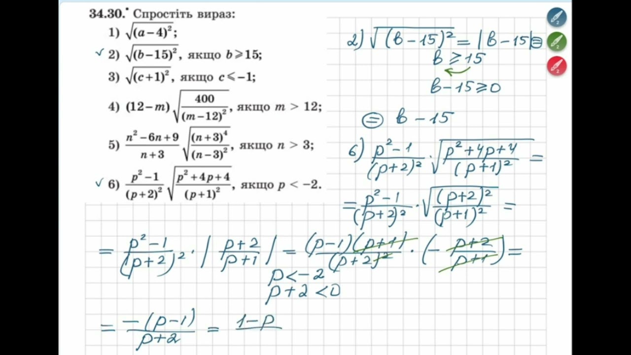 Властивості арифметичного квадратного кореня. Виконання вправ
