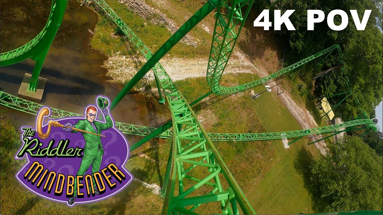 Riddler Mindbender POV Six Flags Over Georgia Classic Schwarzkopf Roller Coaster
