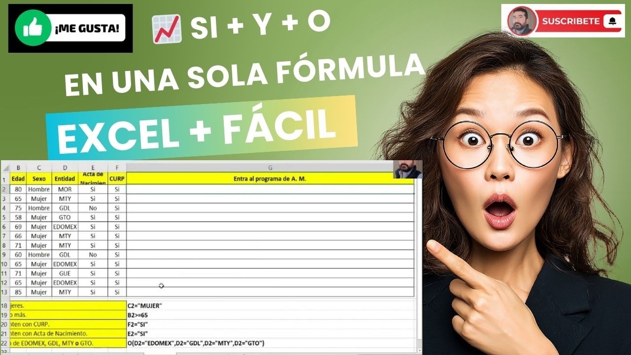 Cómo usar SI + Y + O en Excel en una sola fórmula explicación clara y detallada (PASO A PASO)
