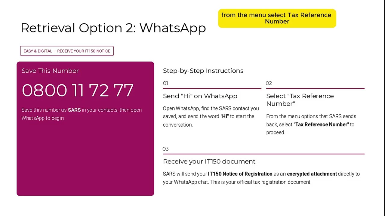 How To Retrieve Your SARS Tax Reference Number