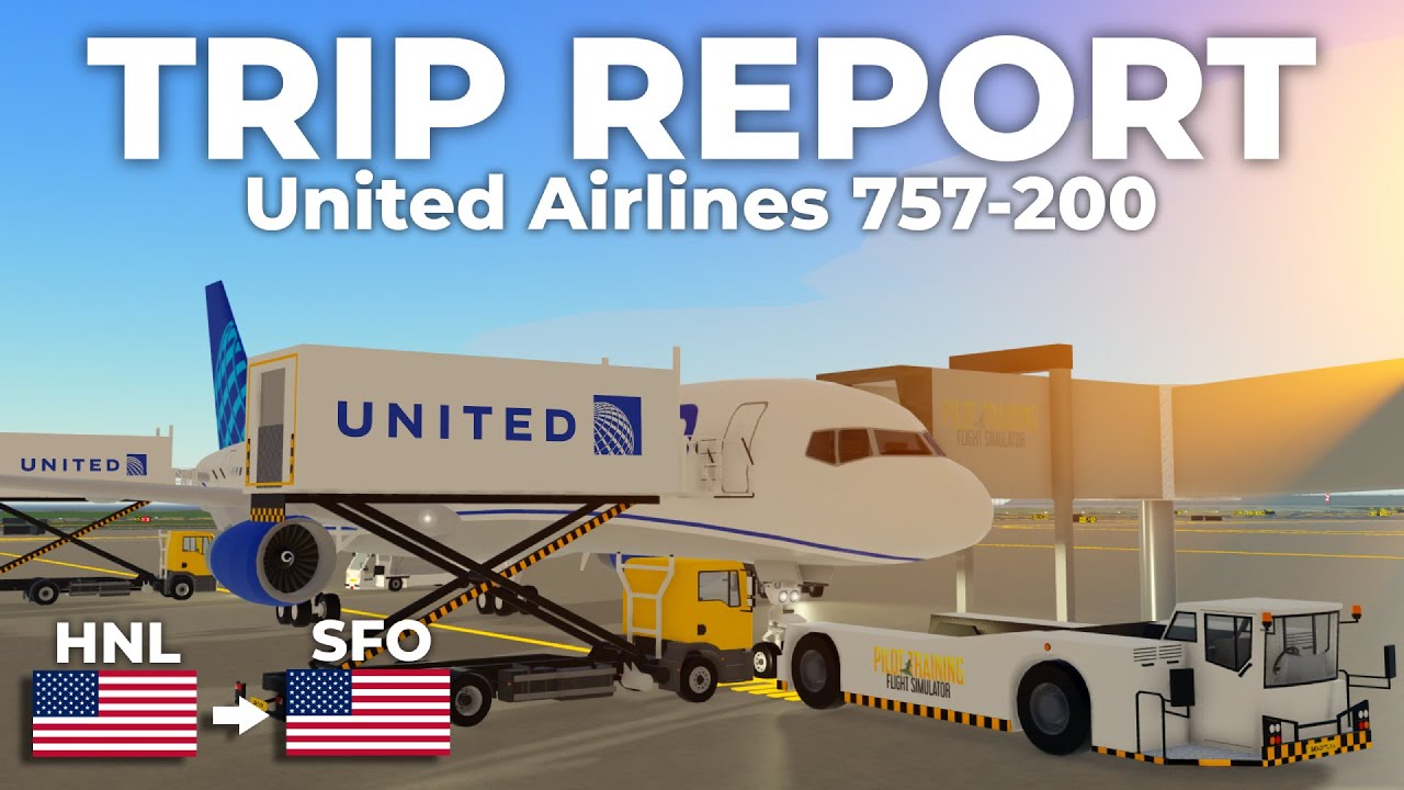 Roblox PTFS Trip Report | United Airlines (Economy) | Honolulu to San Francisco | Real Sounds 🔊