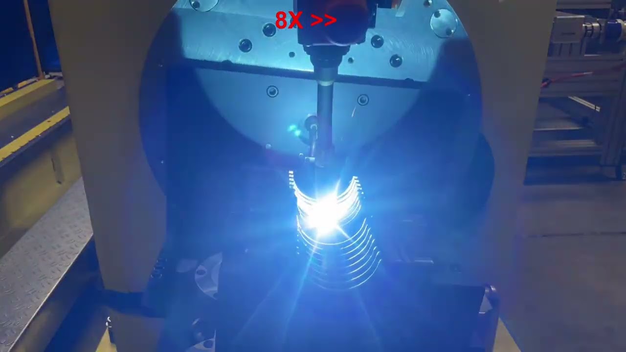 FANUC/Fronius CMT welding robot performs W.A.A.M. build-up on mold surfaces.