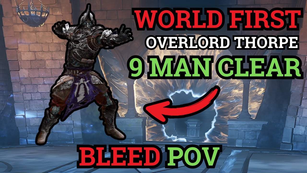 Isle of Night 9 Man - Third Boss Overlord Thorpe kill - Bleed POV + Gear | New World Aeternum
