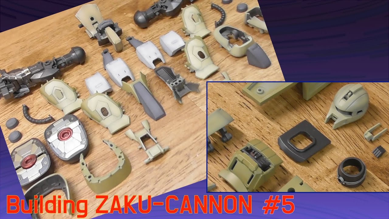 【ガンプラ】Part5 HGUCザクキャノンをあちこち改修しながら作る　Making Zaku Cannon while remodeling here and there.