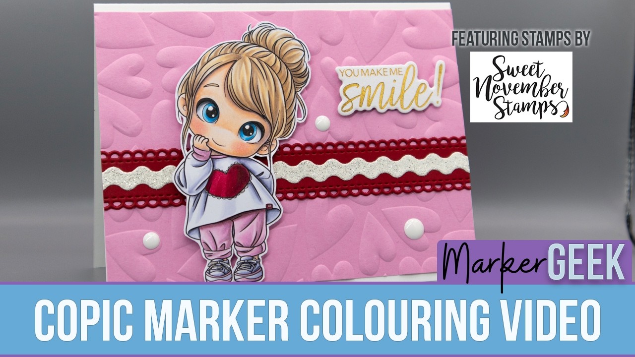 Colouring Sweet November Stamps Lottie Love clear stamp set using Copic Markers