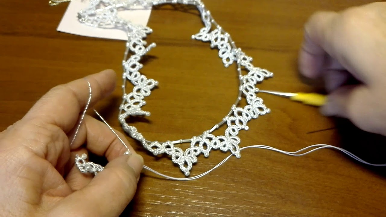 2019. január 16.Frivoli csipke nyaklánc. 2. (#Needle Tatting for Beginners)