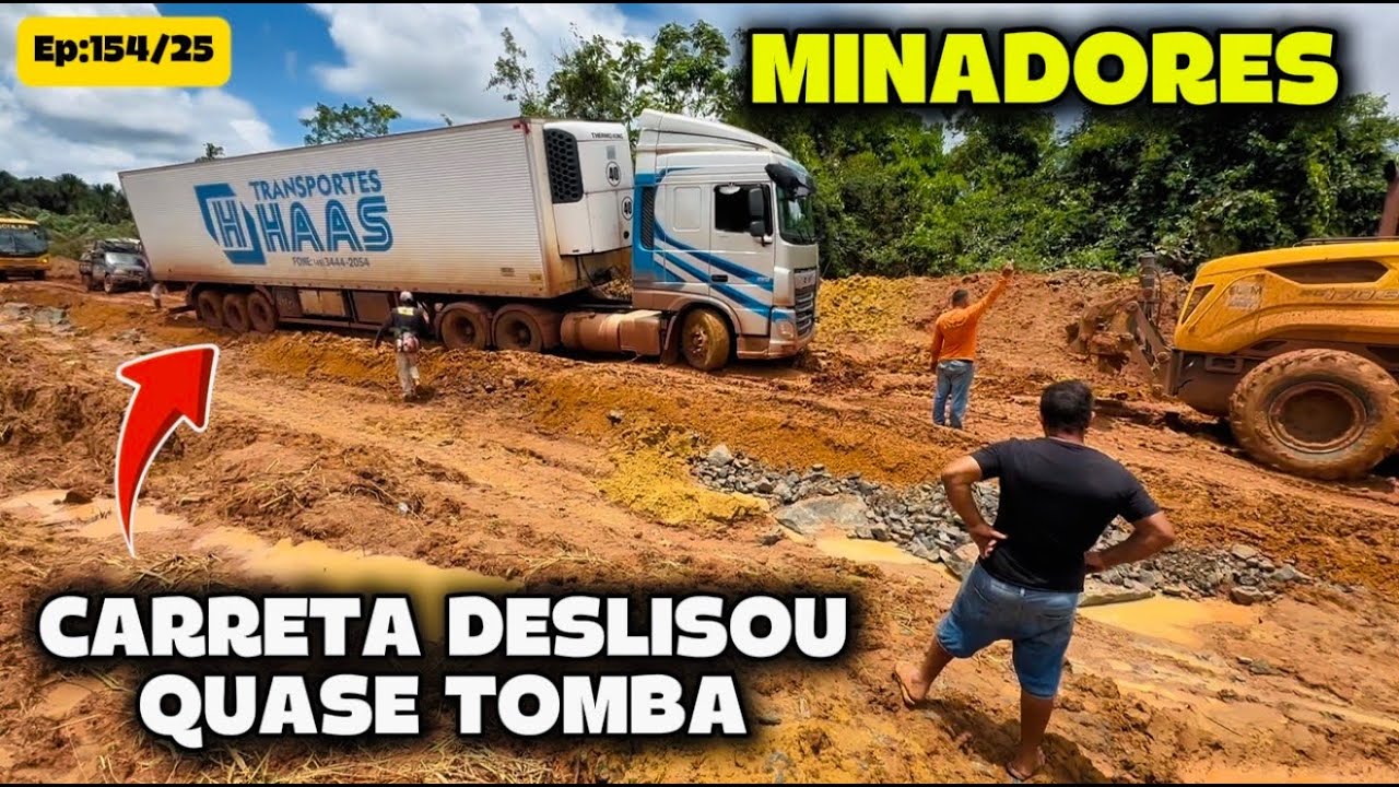 CARRETA QUASE TOMBA NO ATERRO.