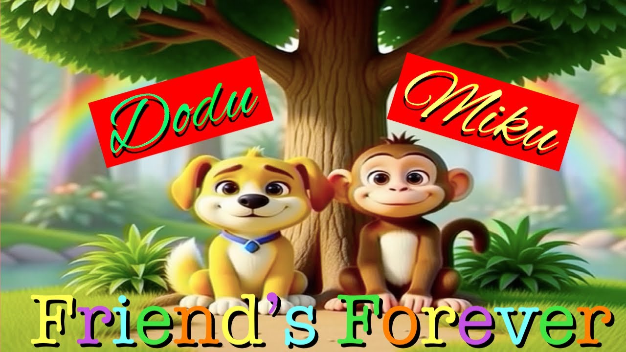 Monkey & Dog Cute Friendship  🐶 bring a joyful kids poem, 