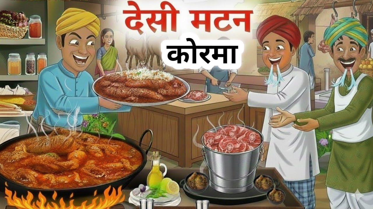 देशी मटन कोरमा । Deshi mutton korma । hindi story।hindi kahaniyan । hindi story cartoon । Kahani 