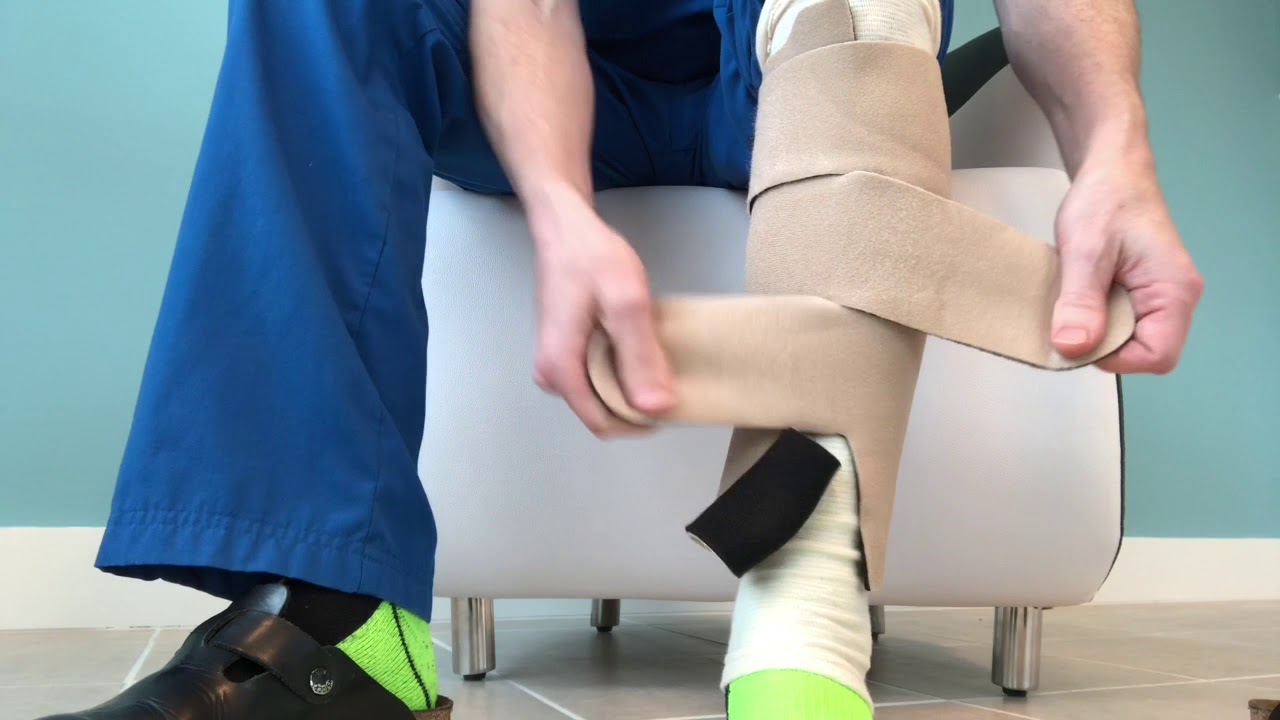 How to put on Juzo compression wrap for lower leg