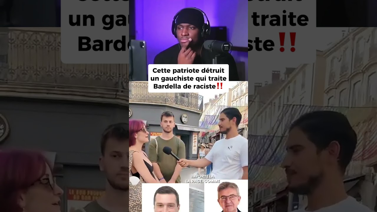 Cette patriote d&eacute;truit un gauchiste anti-RN ! #bardella #rassemblementnational #rn #jordanbardella