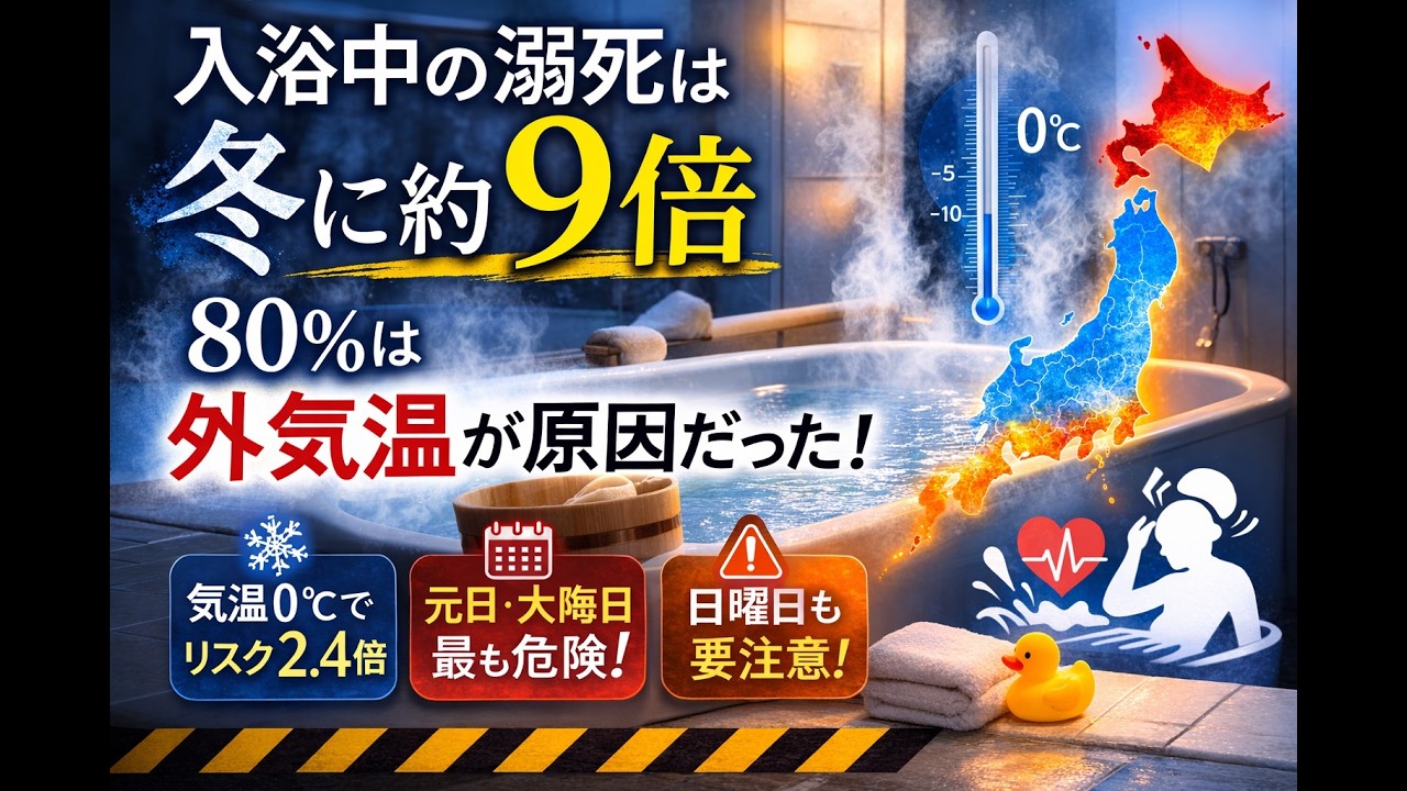 【冬は9倍危険】入浴中の突然死…80％は“気温”が原因だった