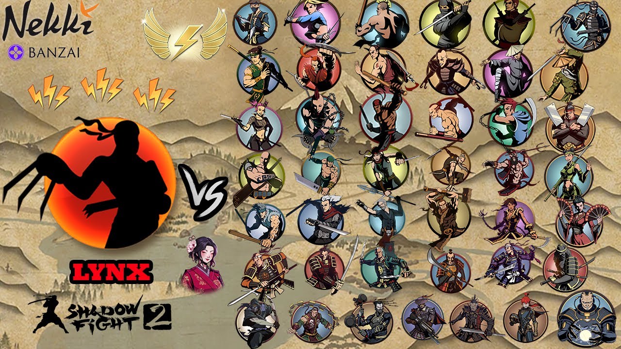 Shadow Fight  2 LYNX VS ALL BOSSES AND BODYGUARD'S