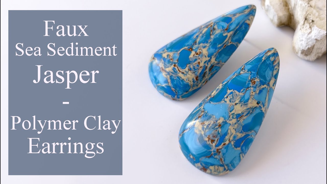 Faux Sea Sediment Jasper - Polymer Clay Stud Earrings