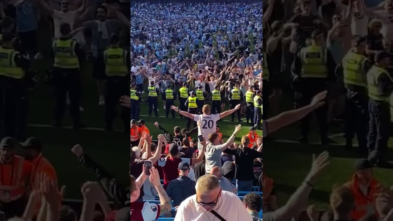 West Ham And Manchester City Fans Celebrate In Harmony