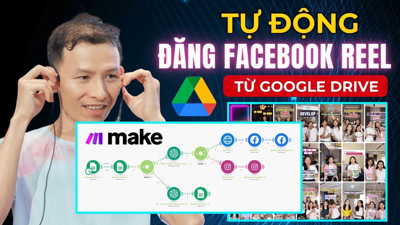[Tiết Lộ] Kịch Bản Tự Động đăng video Facebook Reel từ Google Drive bằng Make.com