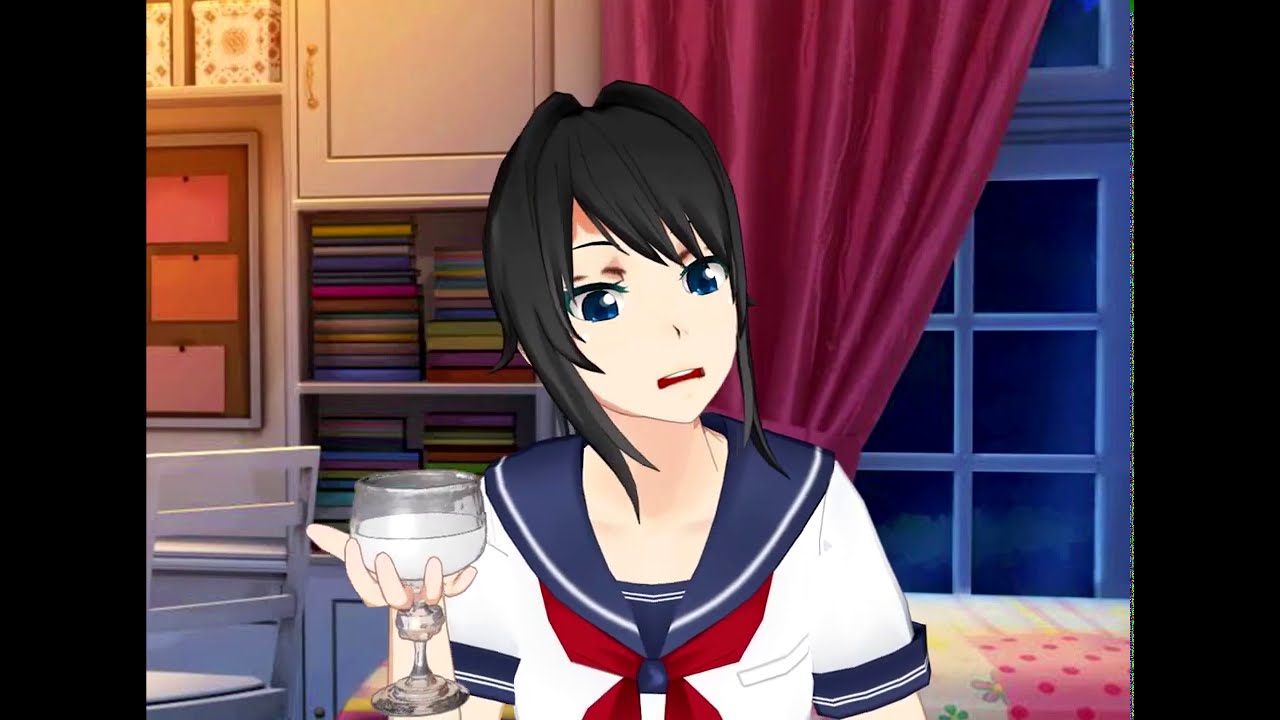 Yandere-chan drinks milk goblet