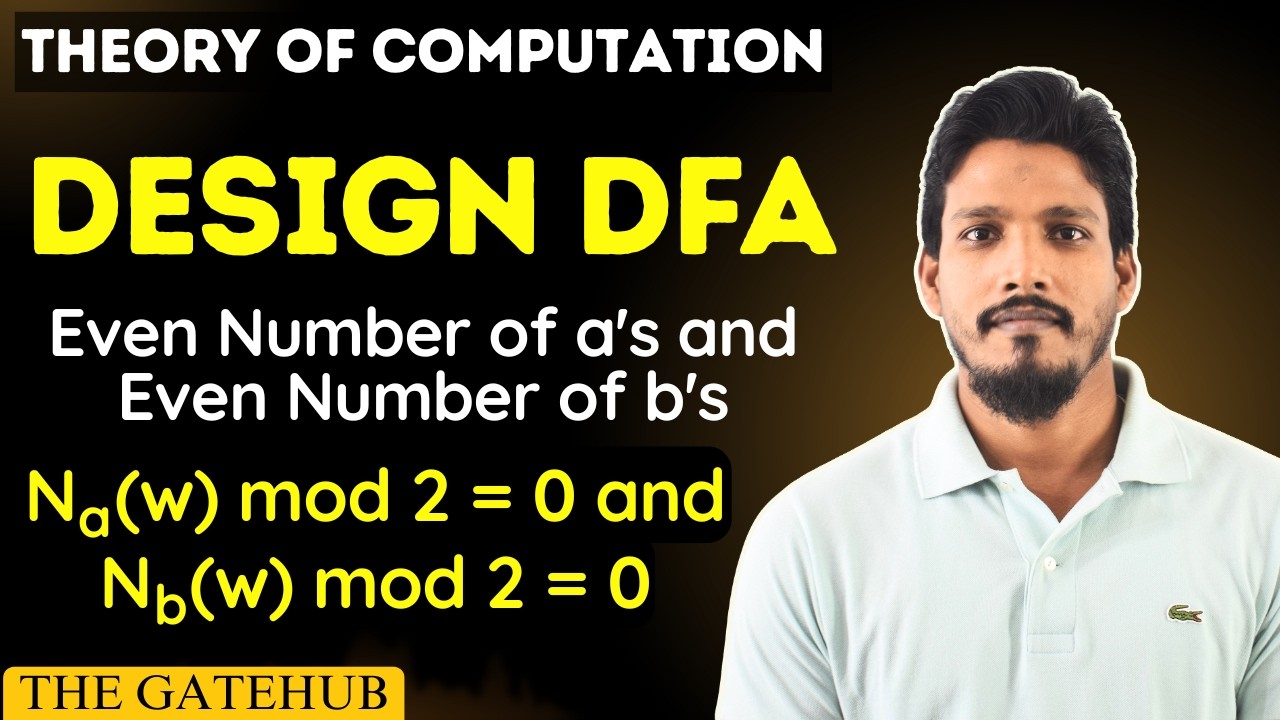 Design DFA in which number of a's and  b's both are even | Na(W) mod 2 = 0 and  Nb(W) mod 2 = 0| TOC