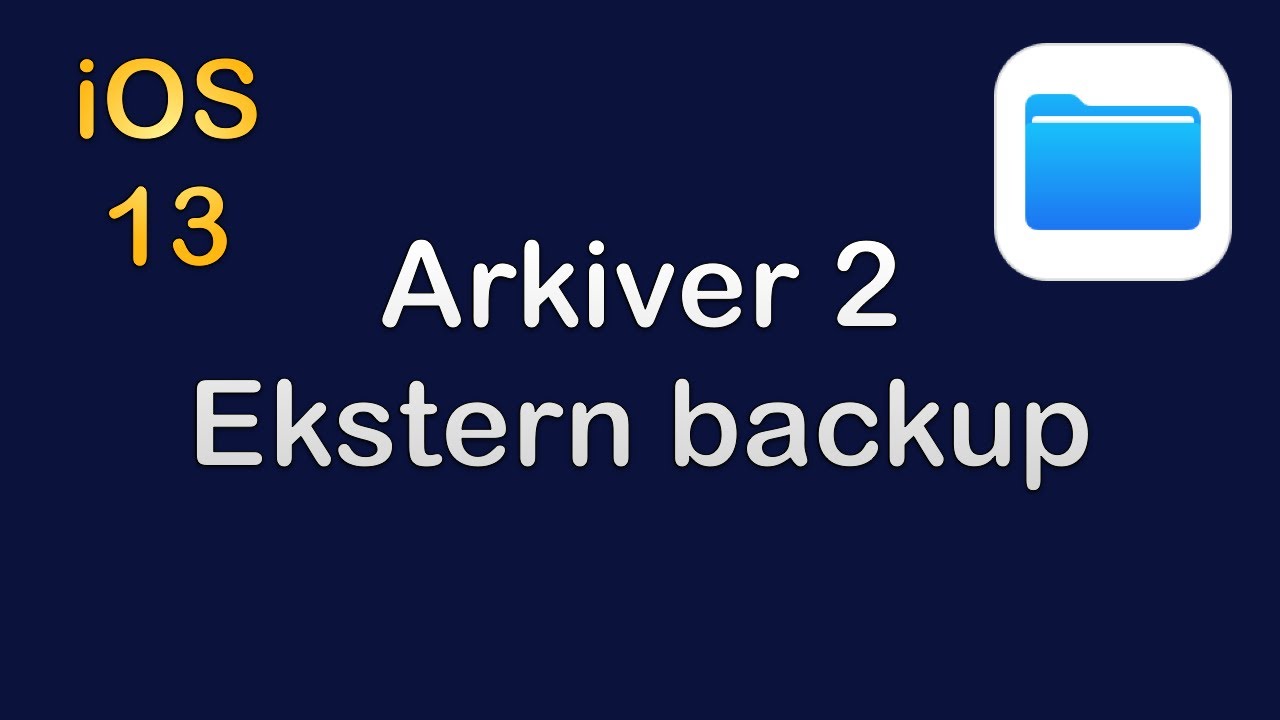 Arkiver 2 - Backup fra iPad eller iPhone til eksterne medier