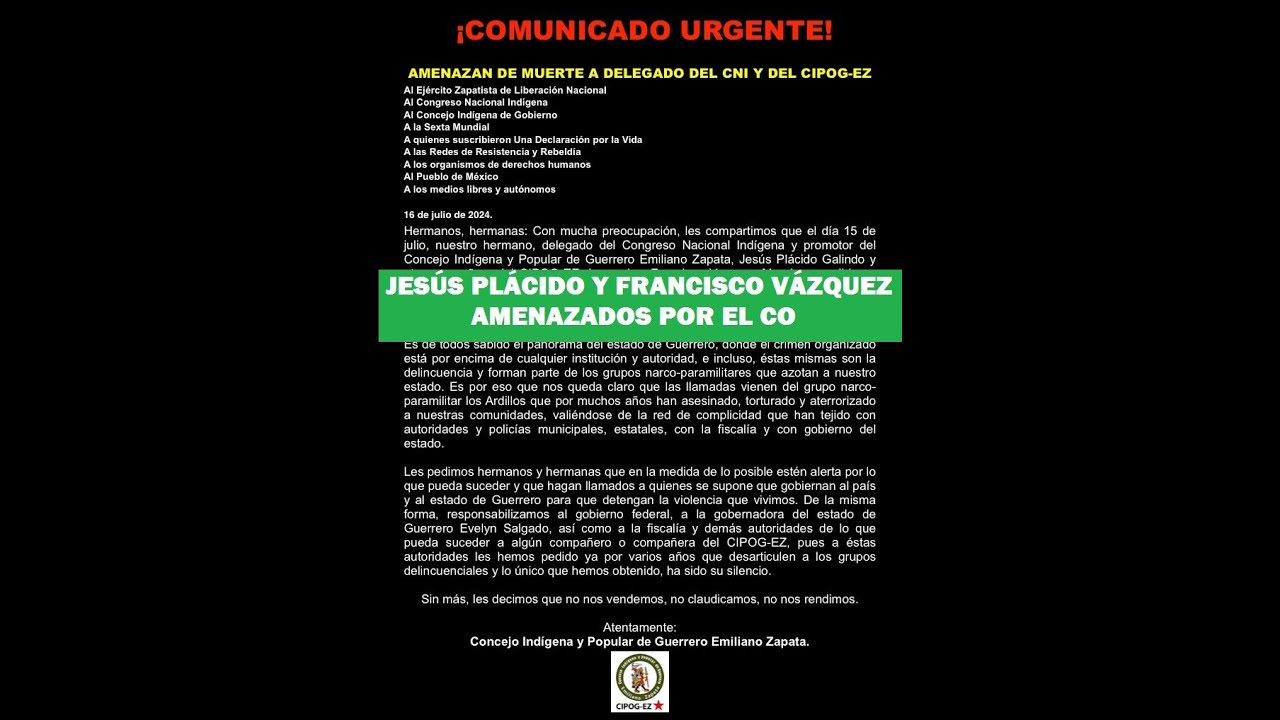 #Guerrero Amenazan a delegados del CNI y del CIPOG-EZ, mediante llamadas telef&oacute;nicas