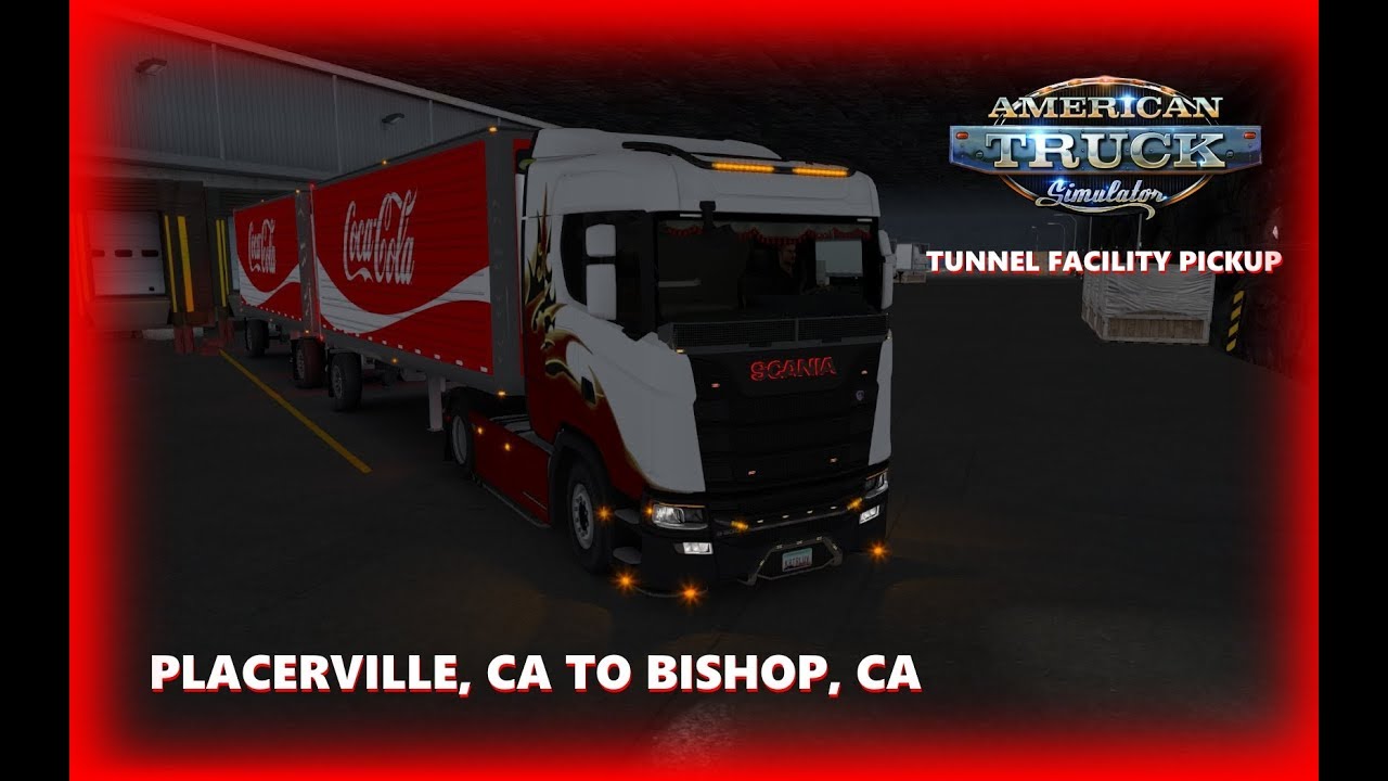 [ATS 1.30.0.1] Pickup Facility In Tunnel | B-Double Trailers Coca Cola [1080p60]