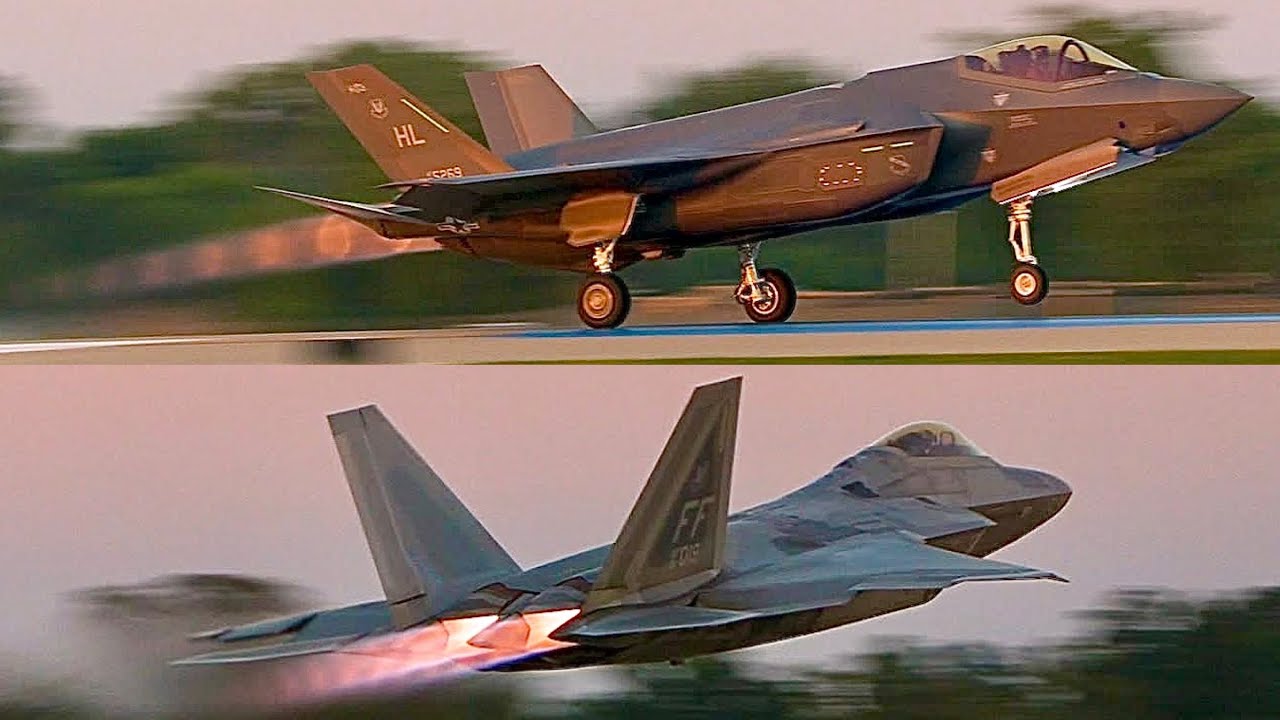F-22 Raptor & F-35 Lightning II TWILIGHT Demos! EAA AirVenture Oshkosh 2025