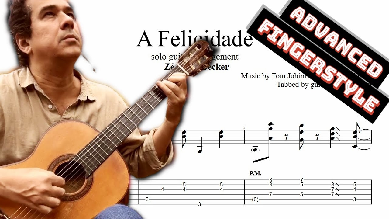 A Felicidade TAB - bossa nova fingerstyle guitar tabs (PDF + Guitar Pro)