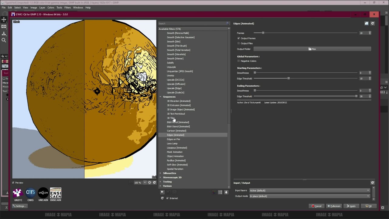 GIMP 2.10.24 WITH GMIC 3.0.0 FREQUENCIES LAYER LIGHT & SHADOW PATTERN REPAIR STEREOSCOPIC 3D preview