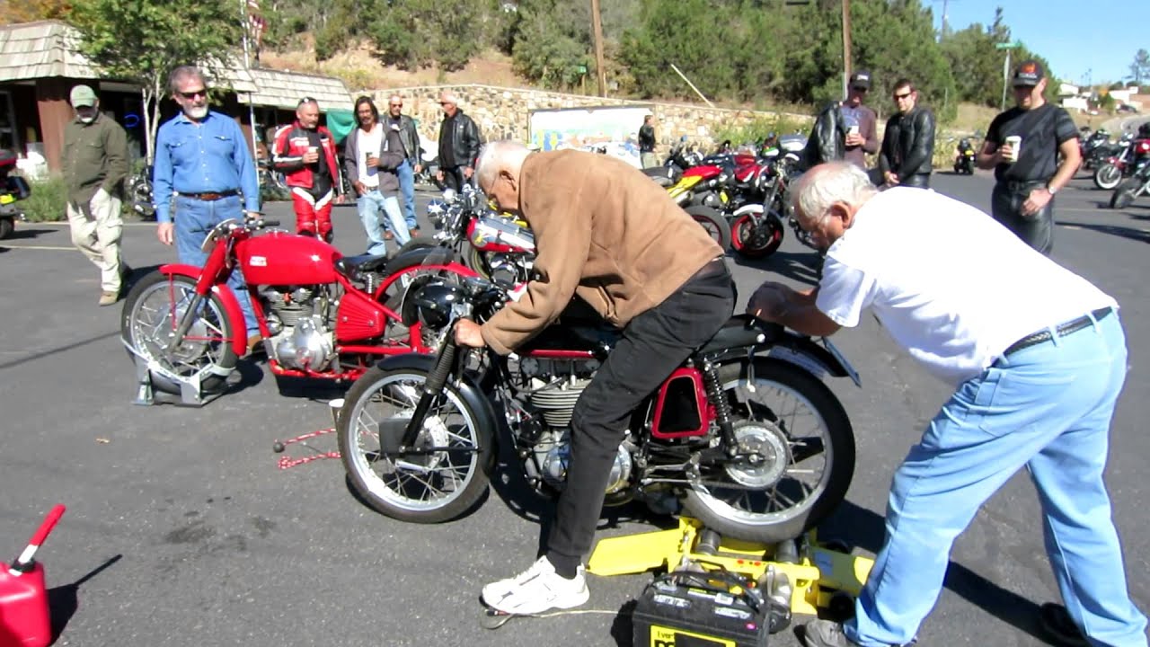 Parilla Race Bike being started