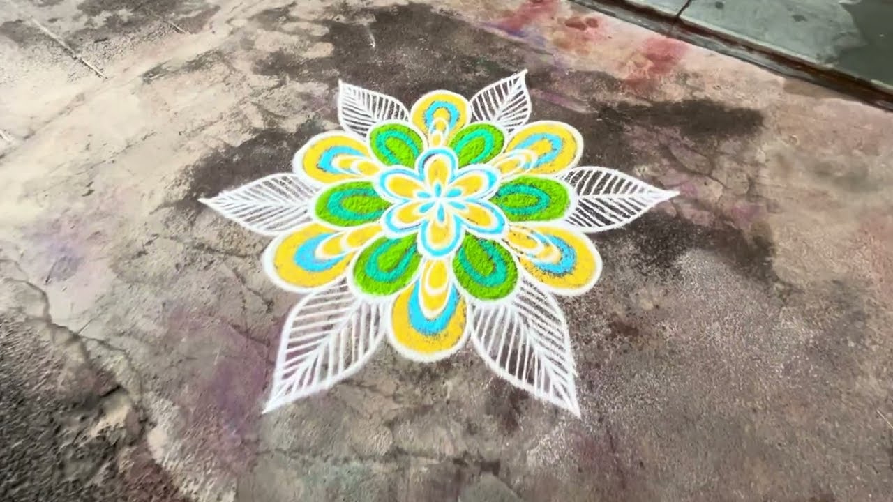 Daily rangoli #rangoli #muggulu #easyrangoli 