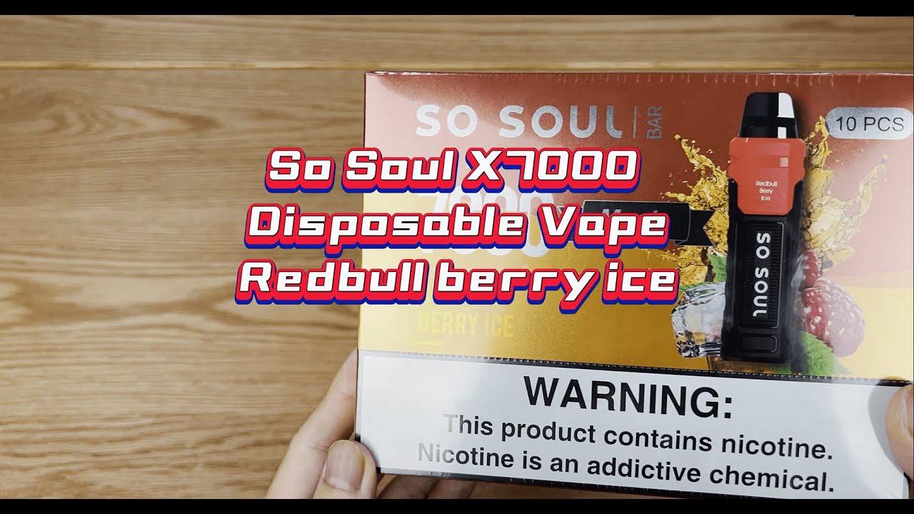SoSoul X7000 Disposable Vape redbull berry ice unbox