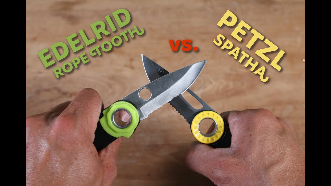 Edelrid Rope Tooth vs. Petzl Spatha - Snijtesten