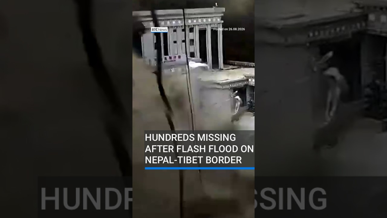CCTV captures people fleeing seconds before flash flood engulfs Nepal-Tibet border #RT&Eacute;News #flood