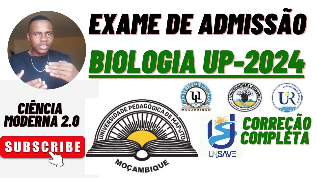 Correção Completa do Exame de BIOLOGIA UP 2024 || Uni-Licungo/ Uni-Pungué/ Uni-Rovuma/ Uni-Save ||🇲🇿