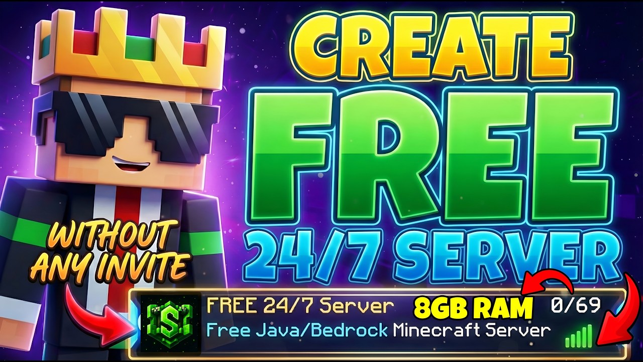 How To Make Free Minecraft Server 24x7 | Free 24/7 Minecraft Server❤️