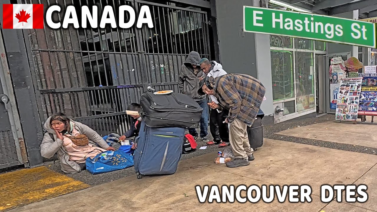 🇨🇦 【4K】 East Hastings St. Downtown Vancouver BC, Canada. Street Walk. Go Pro Hero 10.