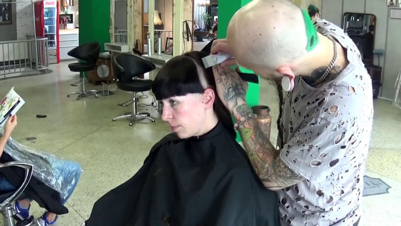 massive futuristic bangs trimming
