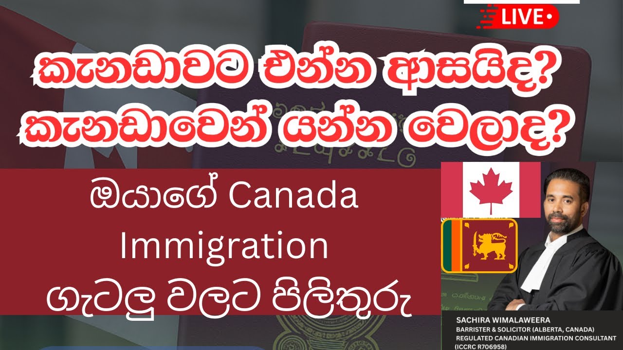  කැනඩාවට එන්න හිතනවද කැනඩාවෙන් යන්න වෙලාද Canada Immigration ගැටලු වලට විසඳුම්| Lawyer S Wimalaweera