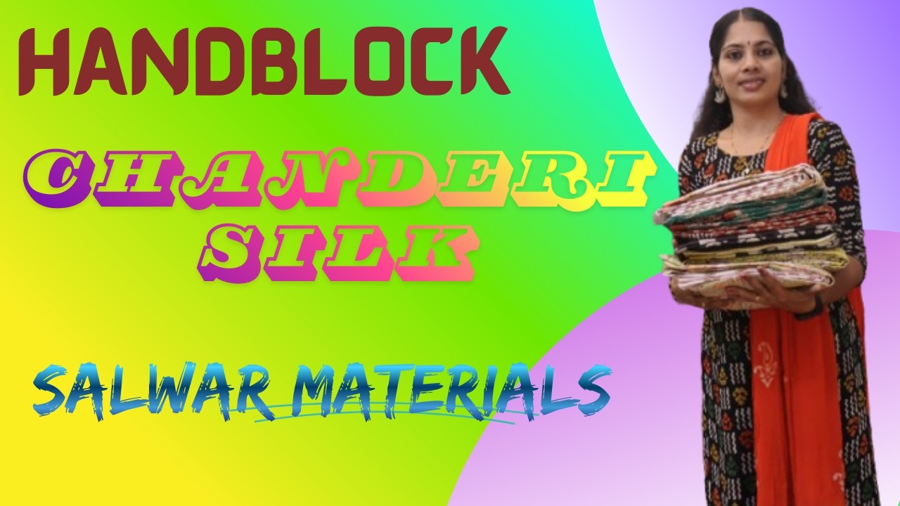 🛒HAND BLOCK CHANDERI SILK UNSTITCHED SUITS🛍️