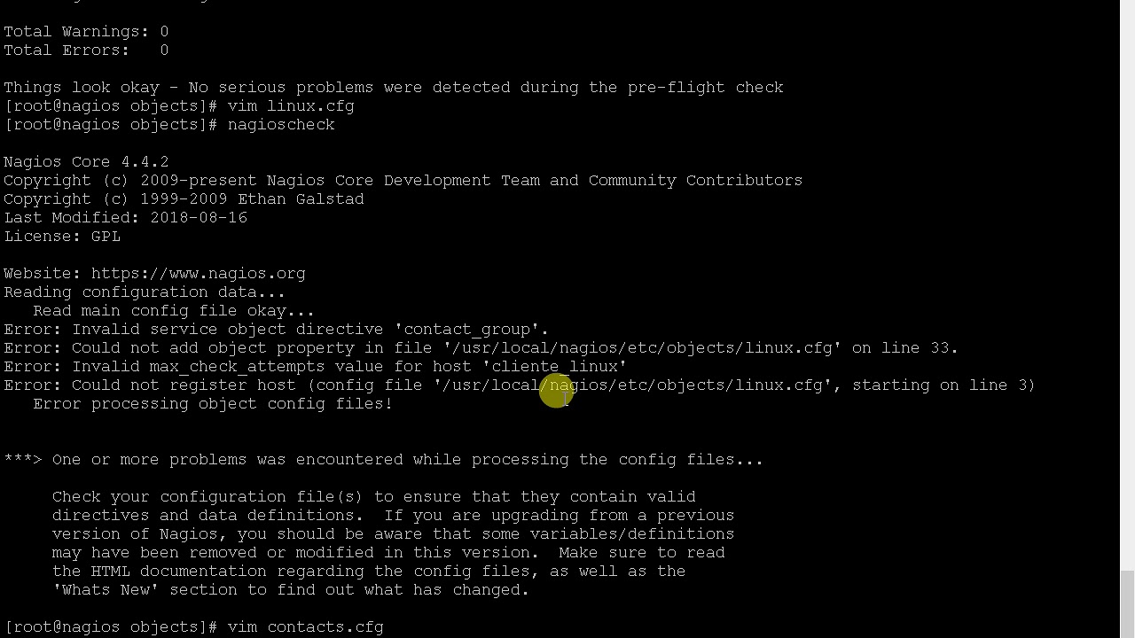 Nagios - Manejo de contactos